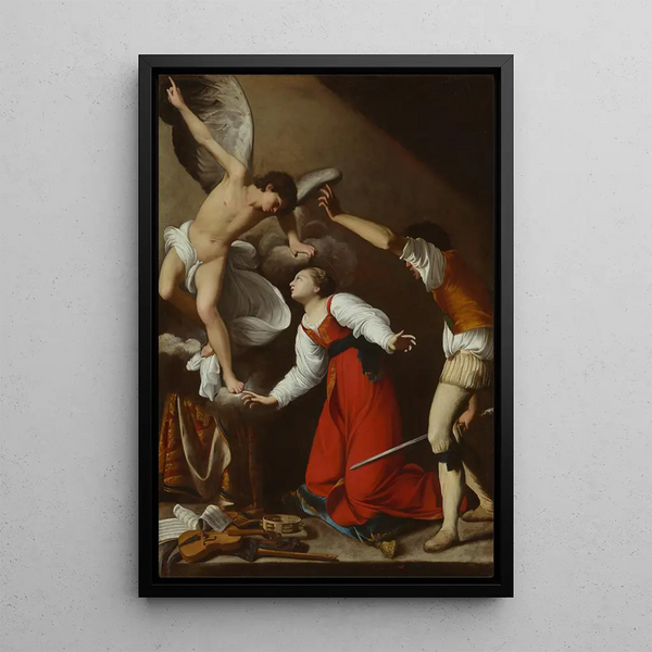 Der Märtyrertod der Heiligen Cäcilia - Carlo Saraceni — gerahmtes Bild an der Wand