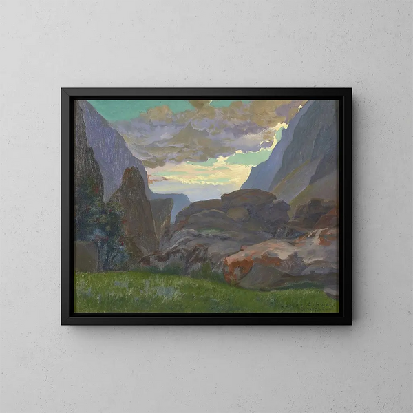 Landschaft des Dauphiné - Carlos Schwabe — gerahmtes Bild an der Wand