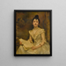 Dame in Weiß liest eine Partitur - Caroline Feuillas-Creusy — gerahmtes Bild an der Wand