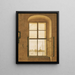 Blick vom Atelier des Künstlers, rechte Fensterseite - Caspar David Friedrich — gerahmtes Bild an der Wand