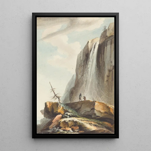 Cascade über Wasserberg - Caspar Wolf — gerahmtes Bild an der Wand