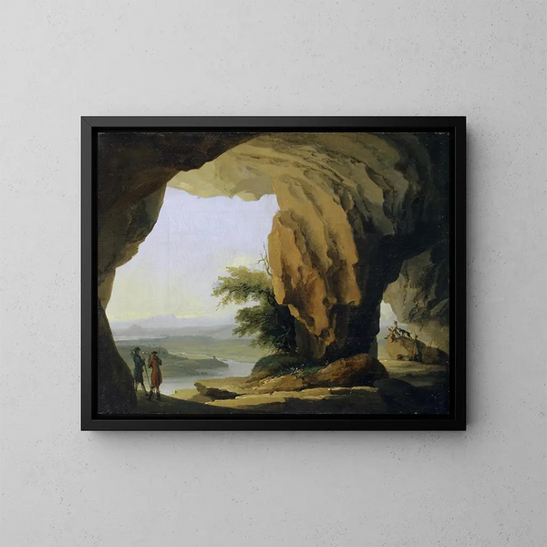 Landschaft mit der Höhle von Béat. - Caspar Wolf — gerahmtes Bild an der Wand