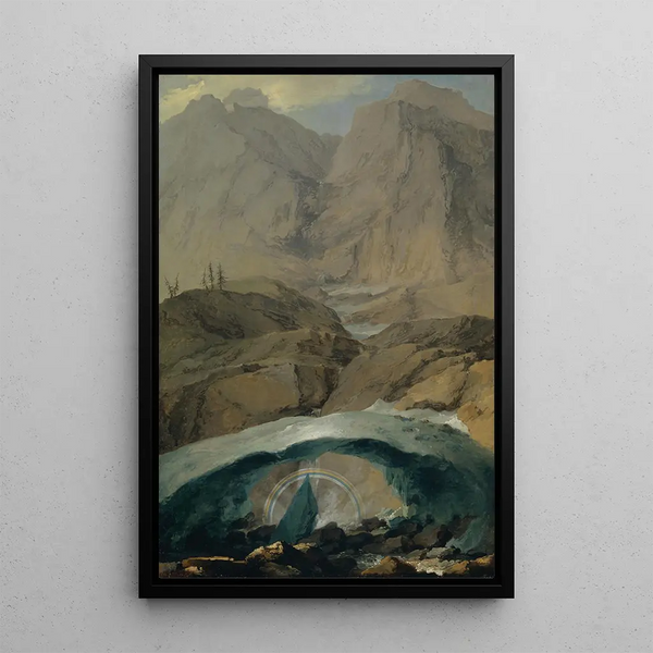 Pont de neige et arc-en-ciel dans la vallée de Gadmen - Caspar Wolf — gerahmtes Bild an der Wand