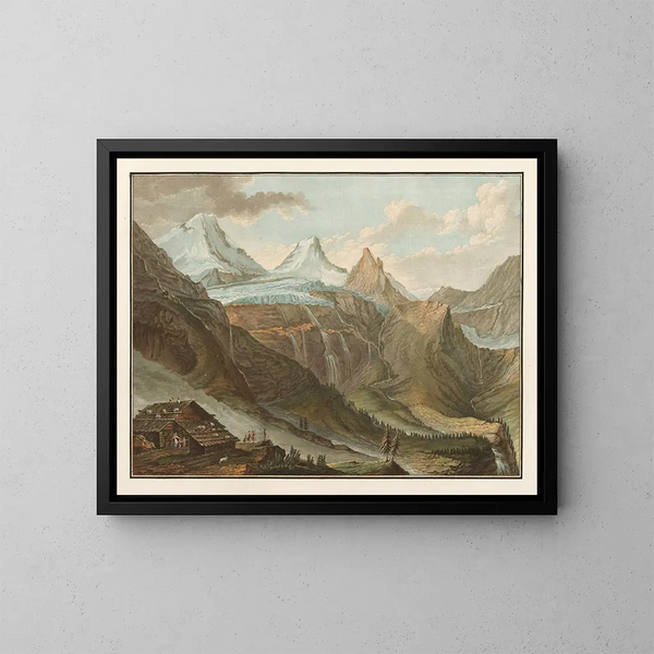 Vue de Breithorn depuis le glacier de Breithlauwinen - Caspar Wolf — gerahmtes Bild an der Wand
