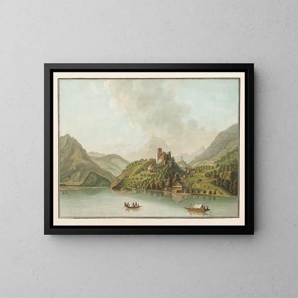 Vue de Rinkenberg sur le lac de Brienz - Caspar Wolf — gerahmtes Bild an der Wand
