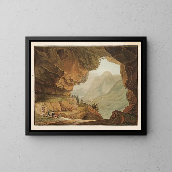 Vue de la caverne du Dragon dans le canton d'Unterwalden - Caspar Wolf — gerahmtes Bild an der Wand