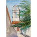 Reproduktion des Gemäldes Glockenturm Hotel San Dominico ehemaliges Kloster Taormina Sizilien - Cass Gilbert
