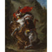 Reproduktion des Gemäldes Arabischer Ritter von einem Löwen angegriffen - Eugène Delacroix