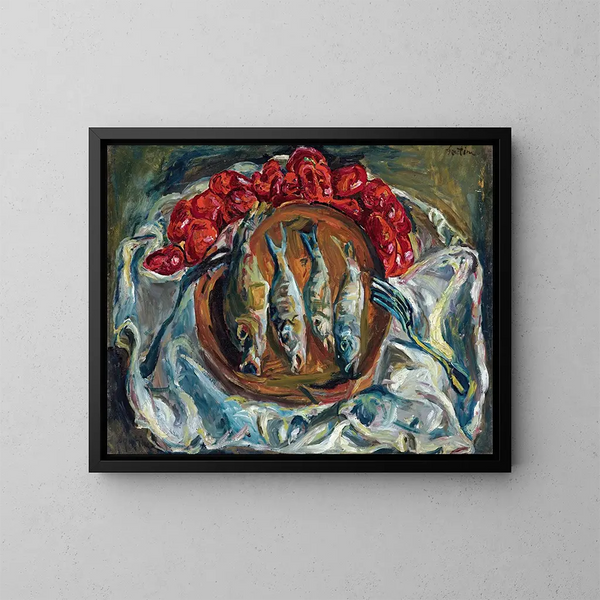 Fische und Tomaten - Chaïm Soutine — gerahmtes Bild an der Wand