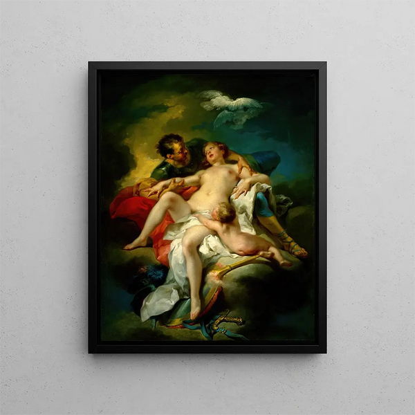 Mars und Venus - Charles André van Loo — gerahmtes Bild an der Wand