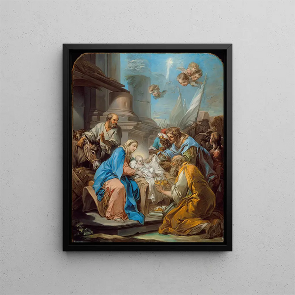 L'Adoration des Mages - Charles André van Loo — gerahmtes Bild an der Wand