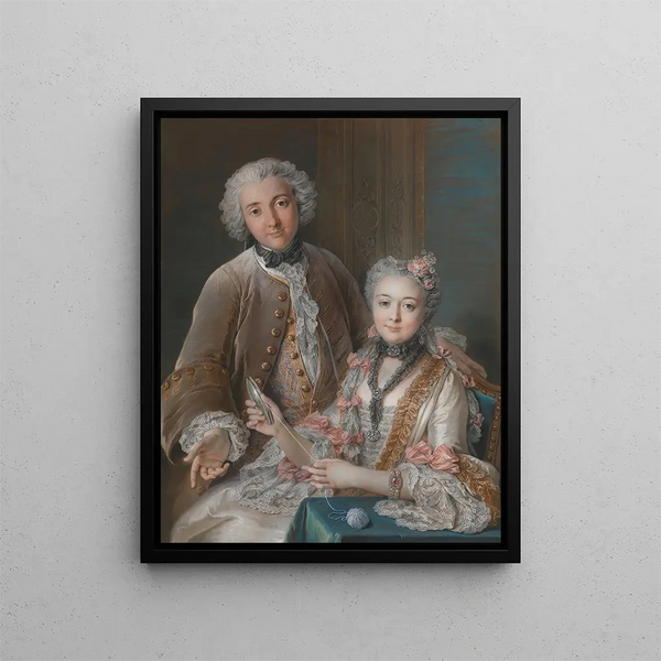 François de Jullienne 1722-1754 und Marie Élisabeth de Jullienne 1724-1795 - Charles-Antoine Coypel — gerahmtes Bild an der Wand