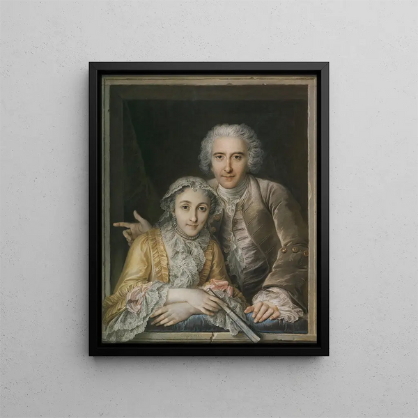 Portrait von Philippe Coypel und seiner Ehefrau - Charles-Antoine Coypel — gerahmtes Bild an der Wand