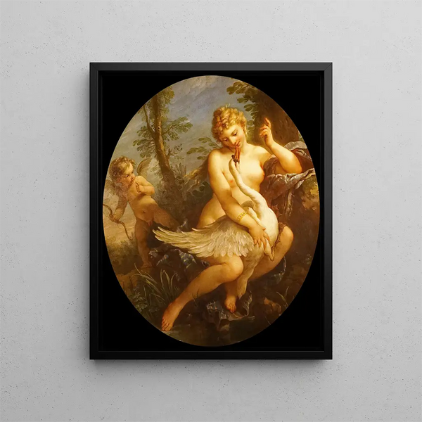 Léda und der Schwan - Charles-Joseph Natoire — gerahmtes Bild an der Wand