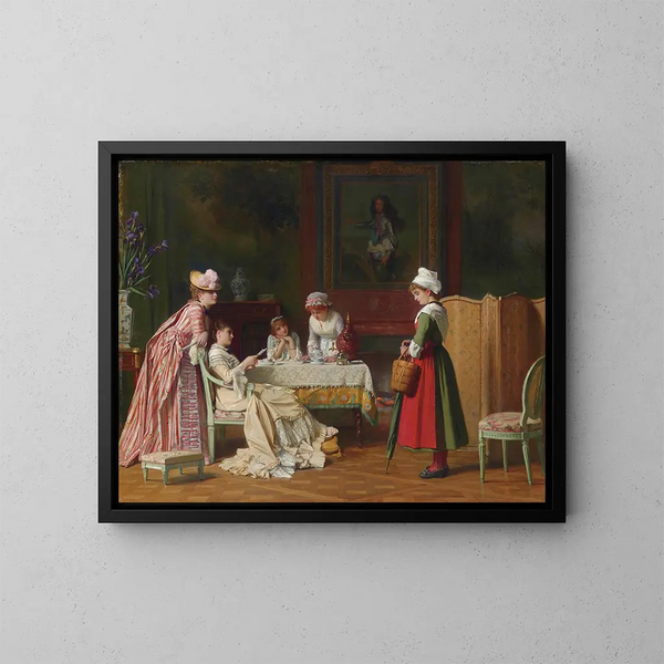 Ein Empfehlungsschreiben - Charles Baugniet — gerahmtes Bild an der Wand