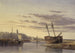 Bateaux de pêche dans le port de Rye avec un moulin à vent au loin - Charles Bentley — Ansicht des Kunstwerks