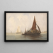 Chaland à foin sur une mer calme - Charles Bentley — gerahmtes Bild an der Wand