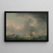 Navires anglais fliehend vor einem Sturm - Charles Brooking — gerahmtes Bild an der Wand