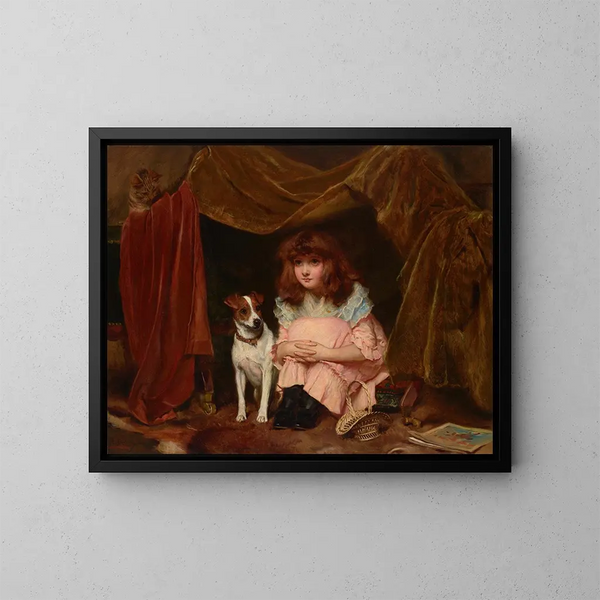Eine Holzhütte - Charles Burton Barber — gerahmtes Bild an der Wand