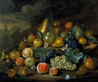 Naturmorte mit Birnen, Pfirsichen und Trauben - Charles Collins — Ansicht des Kunstwerks
