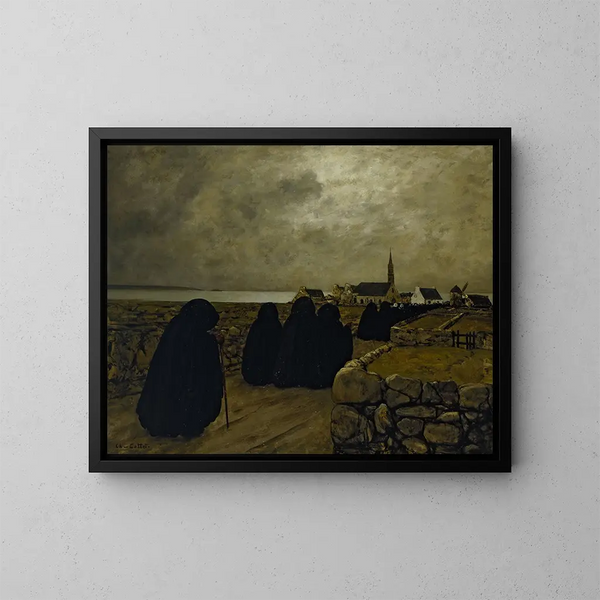Messe basse en hiver en Bretagne - Charles Cottet — gerahmtes Bild an der Wand