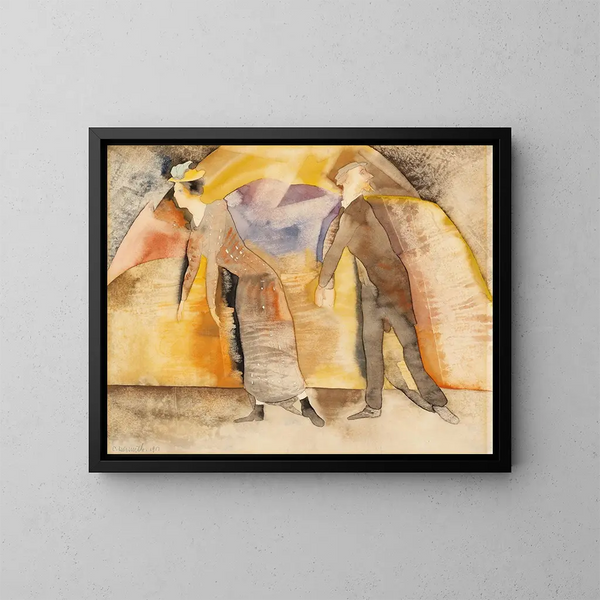 In der Vaudeville, Frau und Mann auf der Bühne - Charles Demuth — gerahmtes Bild an der Wand