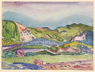 Berg mit rotem Haus - Charles Demuth — Ansicht des Kunstwerks