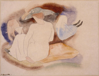 Frau mit Hut und zwei Figuren - Charles Demuth — Ansicht des Kunstwerks