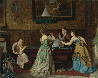 Damen beim Billard spielend - Charles Édouard Boutibonne — Ansicht des Kunstwerks