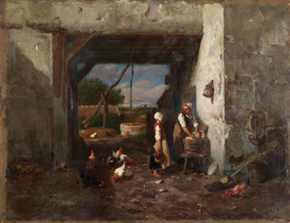 Hühnerhof - Charles Émile Jacque — Ansicht des Kunstwerks