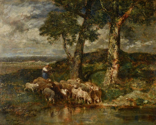 Charles Emile Jacque - Moutons  labreuvoir.webp
