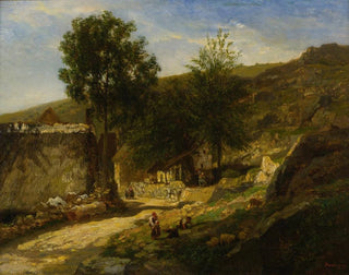 Eingang des Dorfes - Charles François Daubigny — Ansicht des Kunstwerks