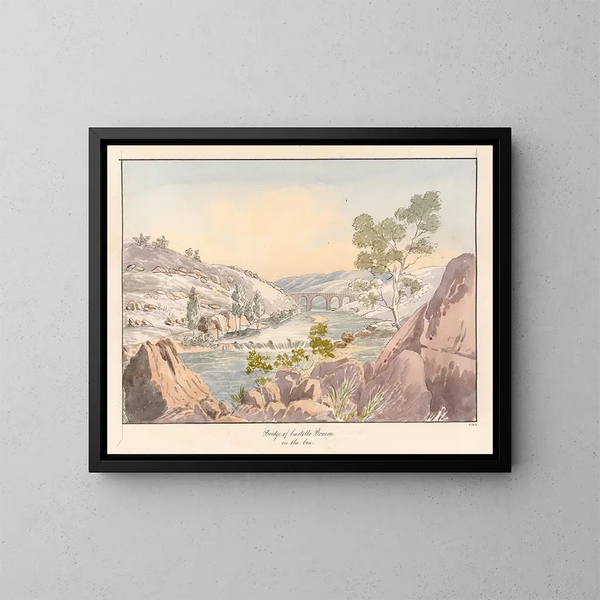 Pont de Castello Bom sur le Coa - Charles Hamilton Smith — gerahmtes Bild an der Wand