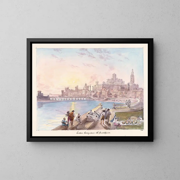 Cordoue surplombant le Guadalquivir - Charles Hamilton Smith — gerahmtes Bild an der Wand