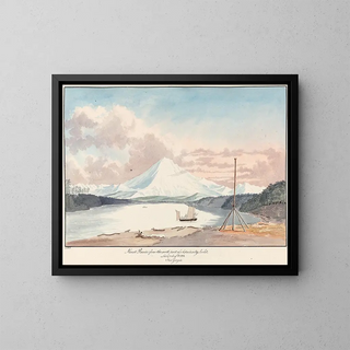 Mont Rainier vom südlichen Teil des Admiralty-Inlets - Charles Hamilton Smith — gerahmtes Bild an der Wand