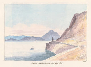 Detroit der Straße von Gibraltar von hinten des Felsens - Charles Hamilton Smith — Ansicht des Kunstwerks
