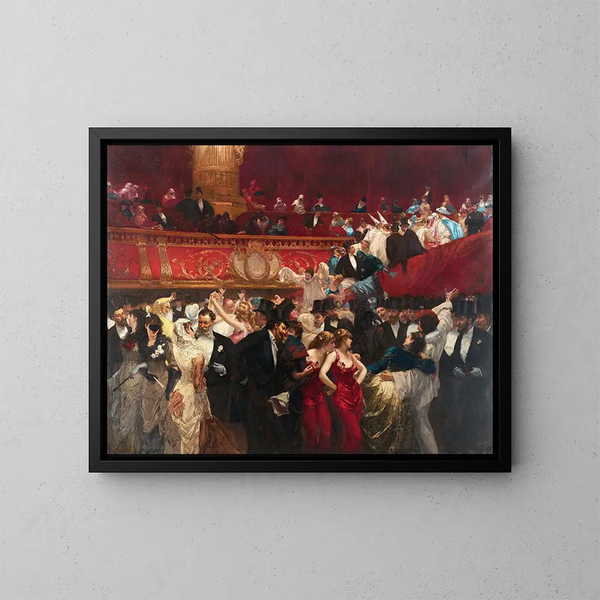 Maskenball - Charles Hermans — gerahmtes Bild an der Wand