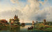 Ein weites flusslandschaft mit windmühlen - Charles Leickert — Ansicht des Kunstwerks