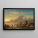 Winterlandschaft bei Sonnenuntergang mit Figuren auf dem Eis - Charles Leickert — gerahmtes Bild an der Wand
