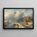 Winterlandschaft mit Figuren auf dem Eis - Charles Leickert — gerahmtes Bild an der Wand