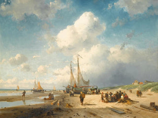 Küstenszene mit Fischern - Charles Leickert — Ansicht des Kunstwerks