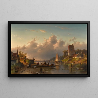Charles Leickert - Evening at the Riverbank.webp