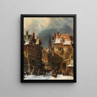 Charles Leickert - Winterliche Stadtansicht.webp