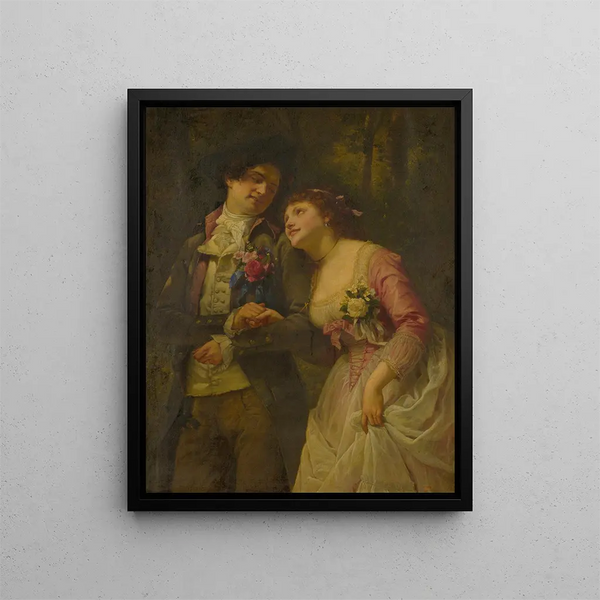 Die Verlobten - Charles Louis Müller — gerahmtes Bild an der Wand