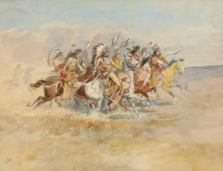 Gruppe des Blackfeet-Kriegs - Charles Marion Russell — Ansicht des Kunstwerks