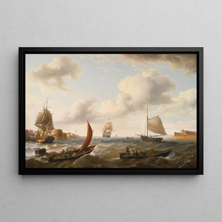Charles Martin Powell - British Men Of War And Other Ships At The Mouth Of Portsmouth Harbor In Choppy Seas.webp