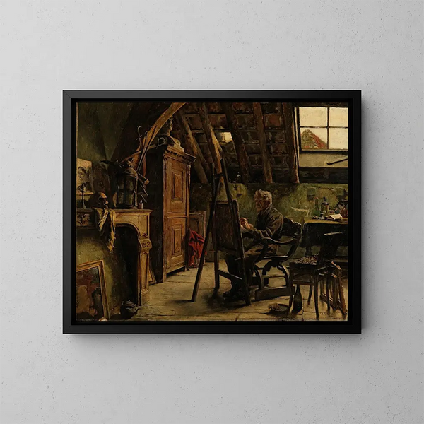 Atelier eines Malers - Charles Mertens — gerahmtes Bild an der Wand