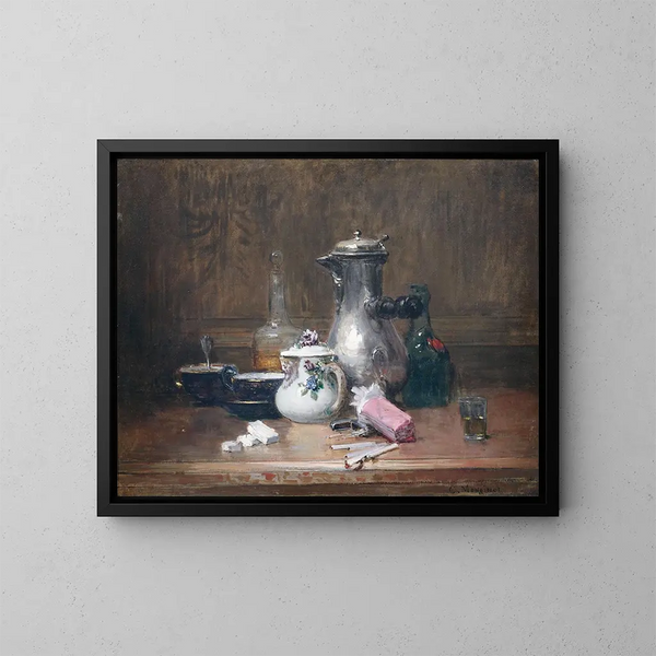 Stillleben des guten Lebemanns - Charles Monginot — gerahmtes Bild an der Wand