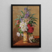 Ein prächtiger Blumenstrauß mit Pfingstrosen in einer Vase mit dem Bild eines Heiligen - Charles Philipard — gerahmtes Bild an der Wand