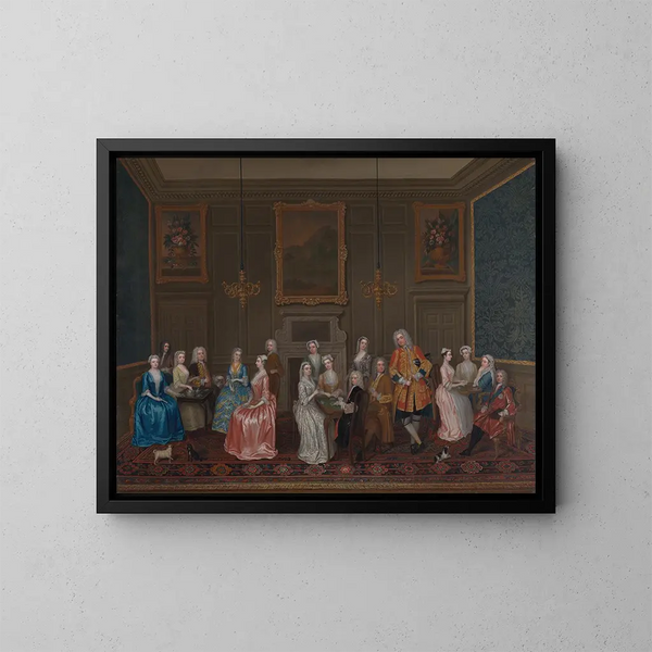 Tee zu Hause von Lord Harrington, Saint-James - Charles Philips — gerahmtes Bild an der Wand